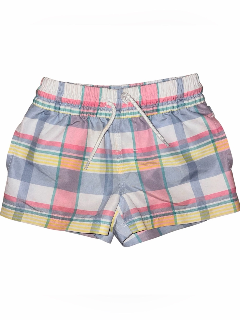Pastel Plaid Elastic Waist trunks- Pink, Blue, Yellow